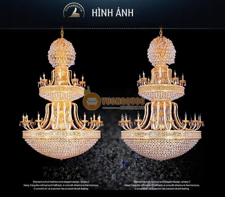 Đèn chùm pha lê không gian biệt thự CM184-16